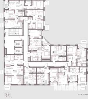 3-к квартира, строящийся дом, 80м2, 9/20 этаж