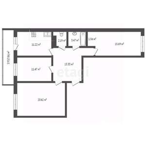 3-к квартира, вторичка, 80м2, 2/18 этаж