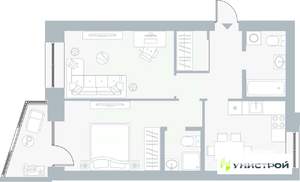 2-к квартира, вторичка, 57м2, 2/5 этаж