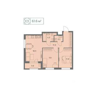 3-к квартира, вторичка, 62м2, 4/25 этаж