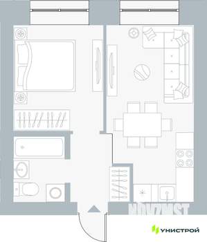 1-к квартира, вторичка, 34м2, 1/5 этаж