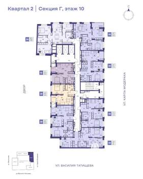 3-к квартира, строящийся дом, 59м2, 10/25 этаж