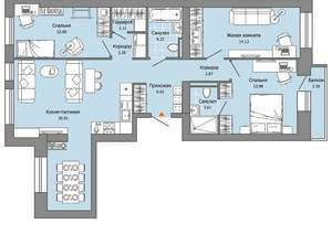 3-к квартира, вторичка, 94м2, 6/9 этаж