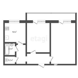 2-к квартира, вторичка, 49м2, 10/10 этаж