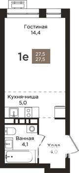 Студия квартира, вторичка, 28м2, 2/9 этаж