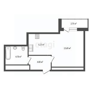Студия квартира, вторичка, 29м2, 10/25 этаж