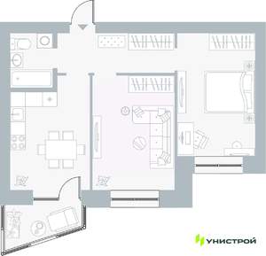 2-к квартира, вторичка, 57м2, 2/5 этаж