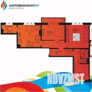 3-к квартира, сданный дом, 79м2, 5/7 этаж