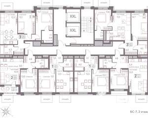 3-к квартира, строящийся дом, 61м2, 12/20 этаж