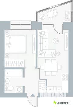 1-к квартира, вторичка, 36м2, 3/5 этаж