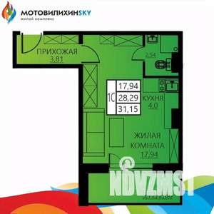 1-к квартира, вторичка, 31м2, 4/12 этаж