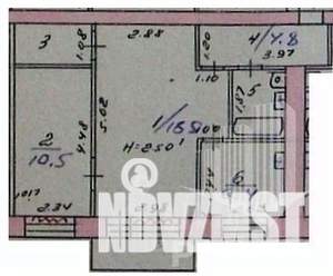 2-к квартира, вторичка, 46м2, 5/5 этаж