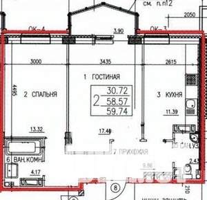 2-к квартира, вторичка, 58м2, 13/20 этаж