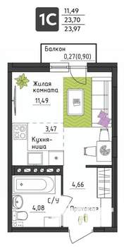 Студия квартира, вторичка, 24м2, 3/4 этаж