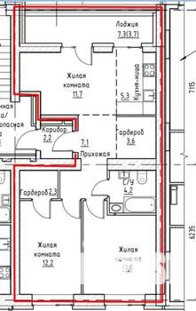 3-к квартира, вторичка, 67м2, 8/15 этаж