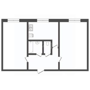 2-к квартира, вторичка, 53м2, 1/6 этаж
