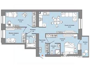 3-к квартира, вторичка, 82м2, 4/9 этаж