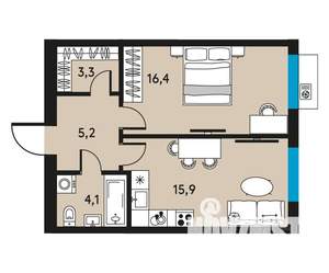 2-к квартира, вторичка, 45м2, 11/30 этаж