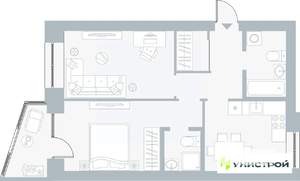 2-к квартира, вторичка, 57м2, 3/5 этаж