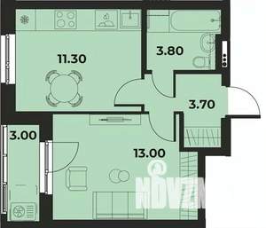 1-к квартира, вторичка, 33м2, 1/15 этаж