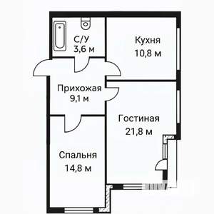 2-к квартира, вторичка, 59м2, 23/26 этаж