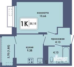 1-к квартира, вторичка, 35м2, 4/10 этаж