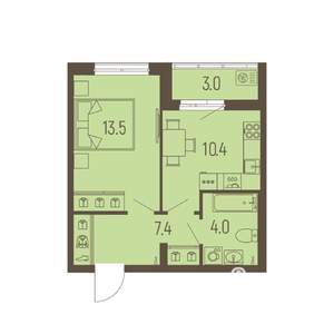 1-к квартира, вторичка, 37м2, 3/16 этаж