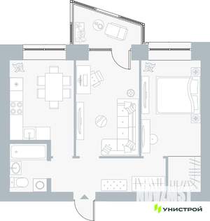 2-к квартира, вторичка, 52м2, 2/5 этаж