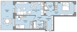 2-к квартира, вторичка, 70м2, 1/8 этаж