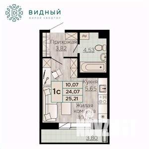 1-к квартира, вторичка, 25м2, 8/8 этаж