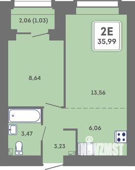 2-к квартира, вторичка, 36м2, 3/7 этаж