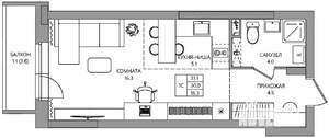 Студия квартира, вторичка, 31м2, 2/9 этаж