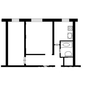 2-к квартира, вторичка, 42м2, 2/5 этаж