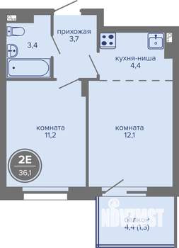 2-к квартира, вторичка, 36м2, 3/26 этаж