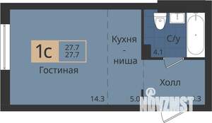 Студия квартира, вторичка, 28м2, 4/4 этаж