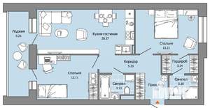 2-к квартира, вторичка, 70м2, 7/9 этаж
