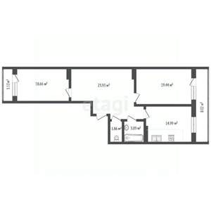 2-к квартира, вторичка, 83м2, 10/19 этаж