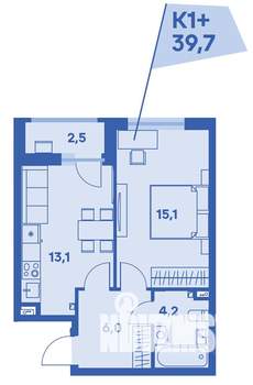 1-к квартира, вторичка, 40м2, 1/8 этаж