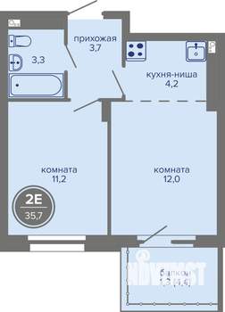 2-к квартира, вторичка, 36м2, 13/26 этаж