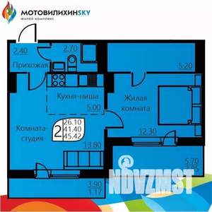 2-к квартира, вторичка, 42м2, 1/9 этаж