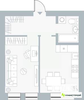 1-к квартира, вторичка, 37м2, 4/5 этаж