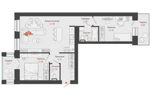 2-к квартира, вторичка, 69м2, 3/7 этаж