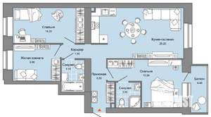 3-к квартира, вторичка, 82м2, 4/8 этаж