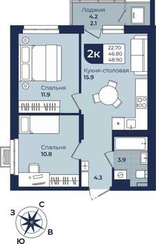 Студия квартира, вторичка, 26м2, 7/10 этаж