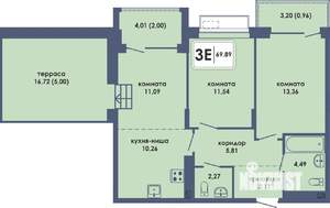 3-к квартира, вторичка, 70м2, 9/10 этаж