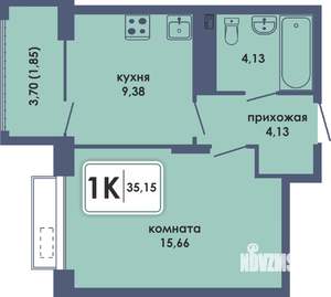 1-к квартира, вторичка, 35м2, 7/10 этаж