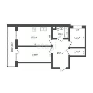 3-к квартира, сданный дом, 76м2, 4/21 этаж