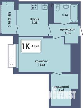 1-к квартира, вторичка, 42м2, 1/10 этаж