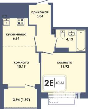2-к квартира, вторичка, 41м2, 4/10 этаж