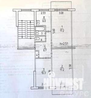 3-к квартира, вторичка, 61м2, 3/5 этаж